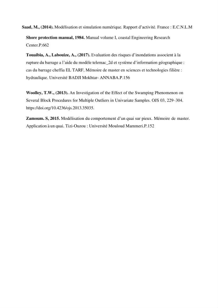 Modélisation de l\'agitation des vagues dans le port d\'Alger: application du modèle Telemac