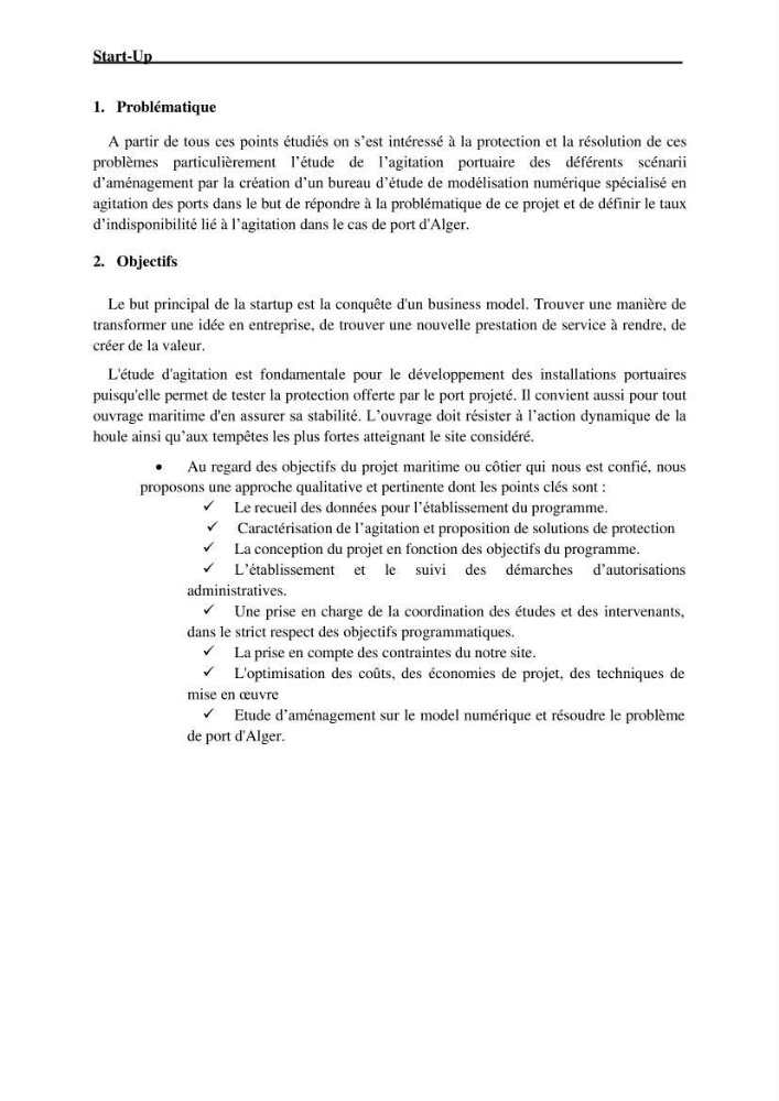 Modélisation de l\'agitation des vagues dans le port d\'Alger: application du modèle Telemac