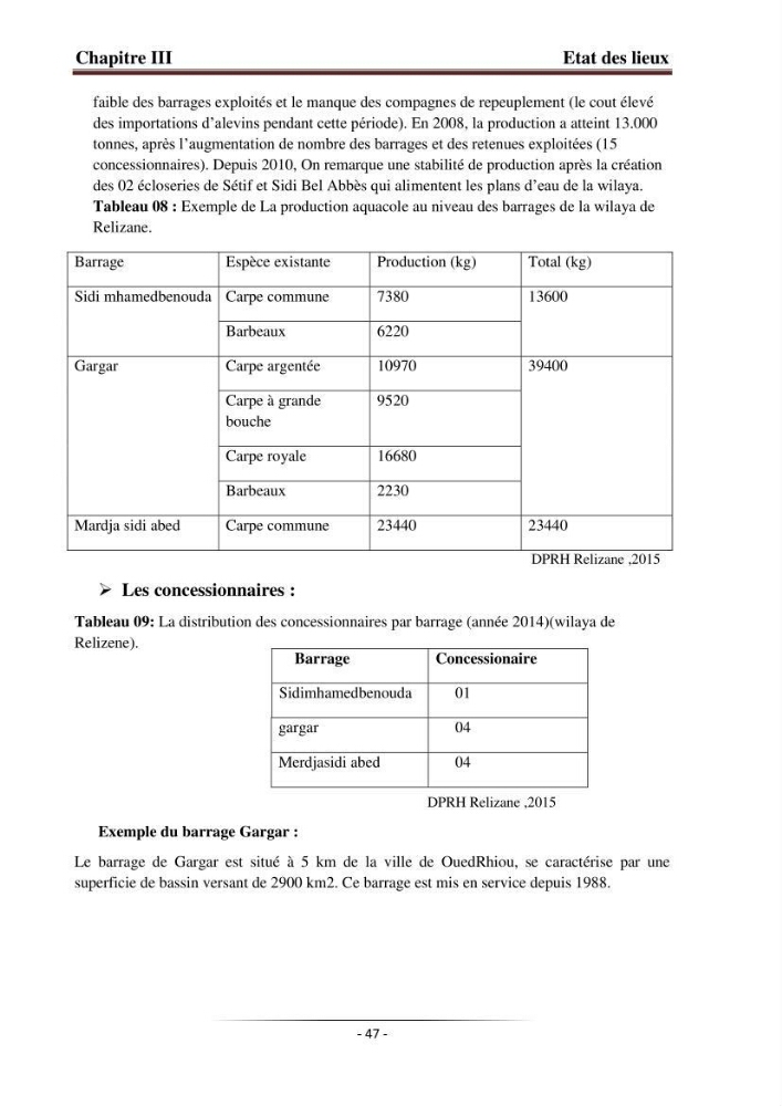 Développement de l\'aquaculture continentale: pisciculture,crevetticulture et pêche continentale en Algérie