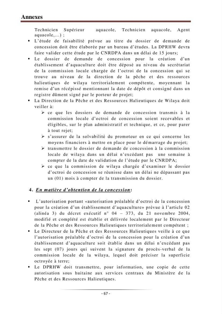 Développement de l\'aquaculture continentale: pisciculture,crevetticulture et pêche continentale en Algérie