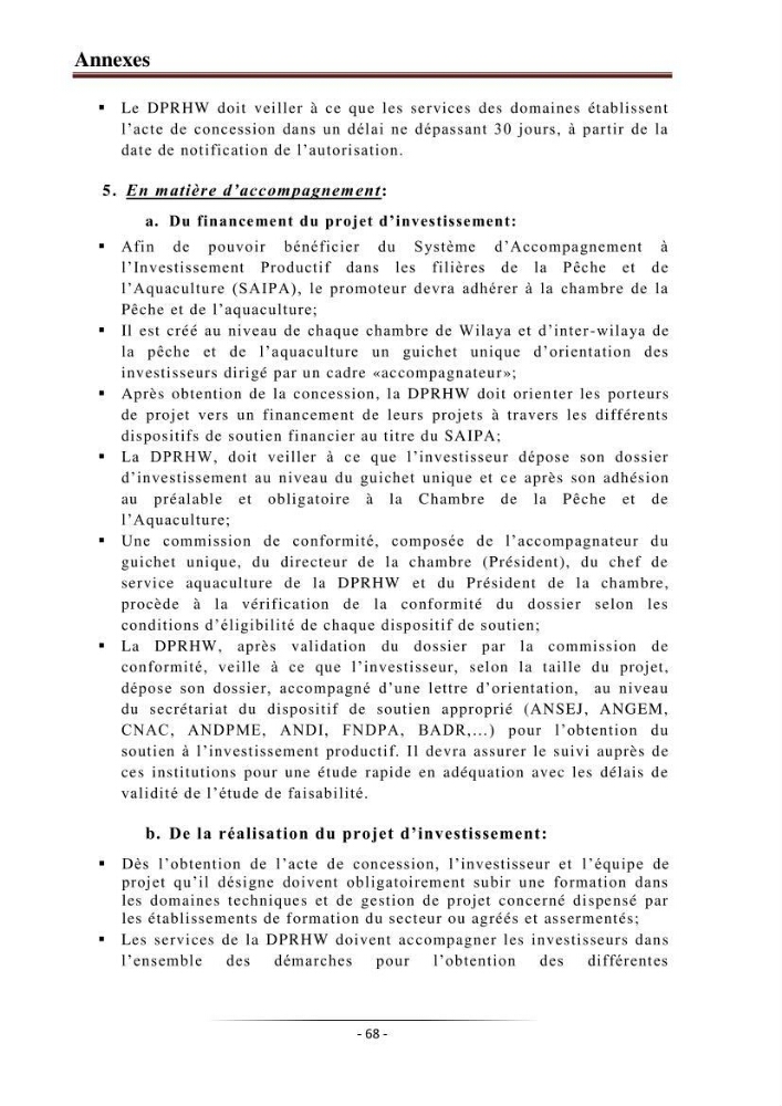 Développement de l\'aquaculture continentale: pisciculture,crevetticulture et pêche continentale en Algérie