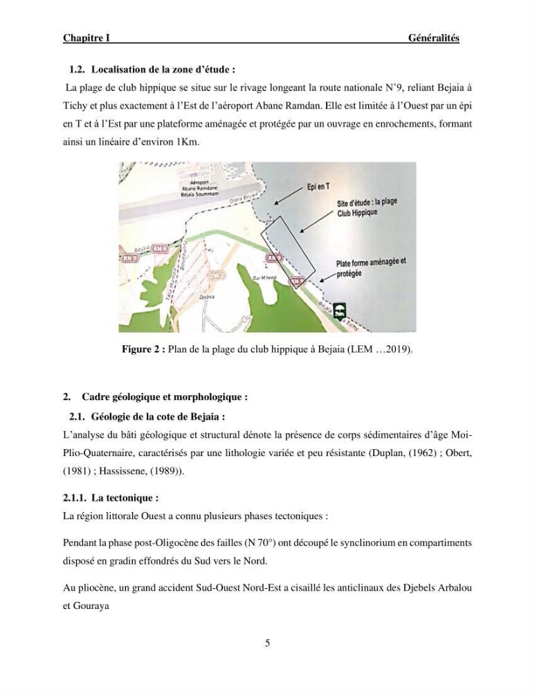 Etude de protection du rivage Club Hippique dans la willaya de Béjaïa: