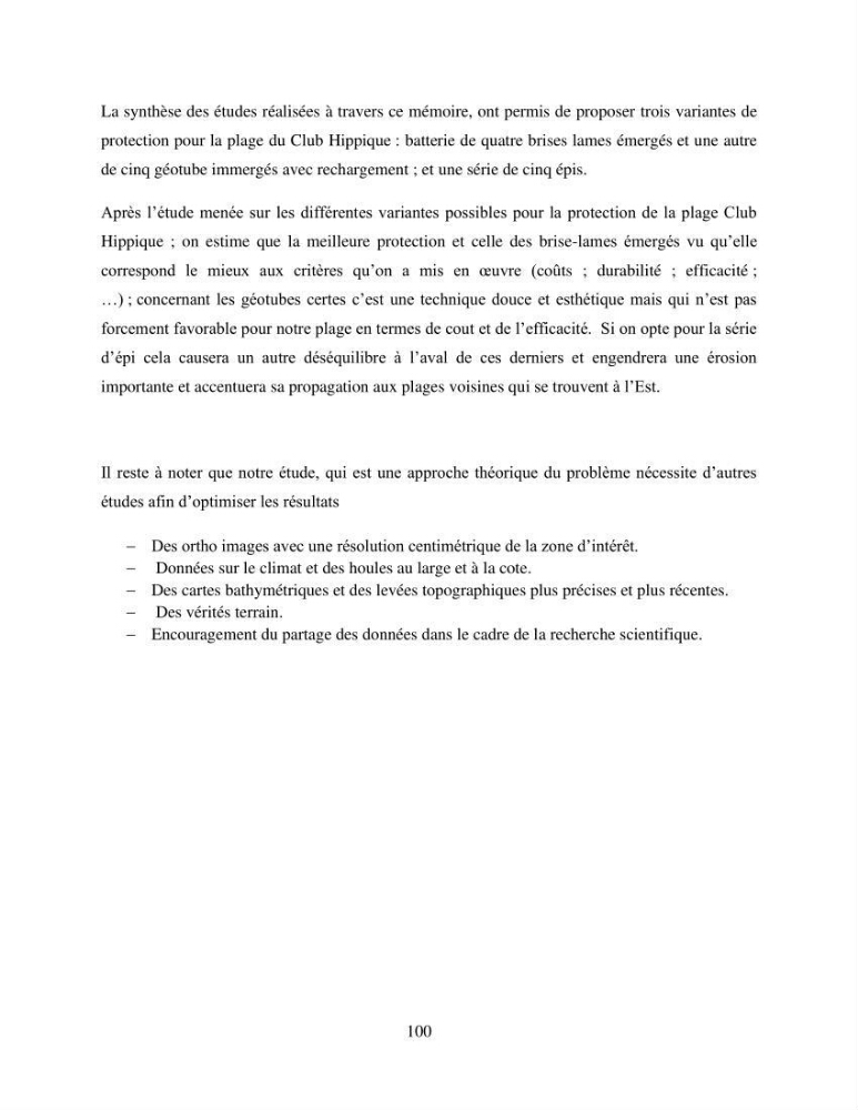 Etude de protection du rivage Club Hippique dans la willaya de Béjaïa: