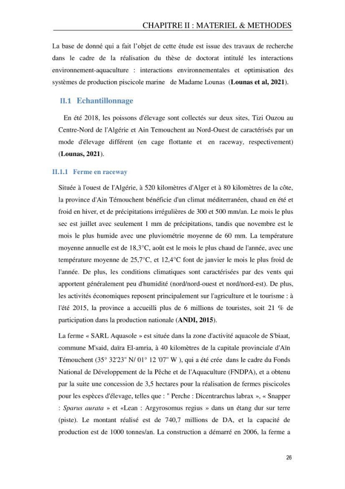 Evaluation du risque Sanitaire Assoié à la Consommation de la Daurade d’élevage Sparus aurata (Linnaeus ,1758)