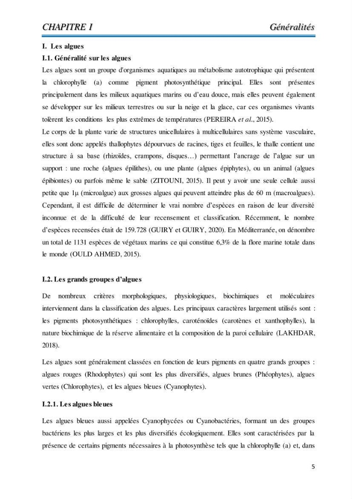 Contribution à l’élaboration d’un complément alimentaire algale destiné à l’amélioration de la pigmentation des poissons d’élevage :