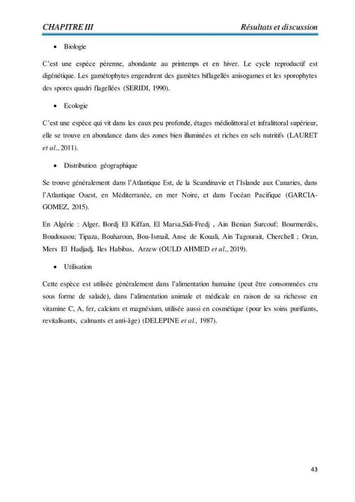 Contribution à l’élaboration d’un complément alimentaire algale destiné à l’amélioration de la pigmentation des poissons d’élevage :