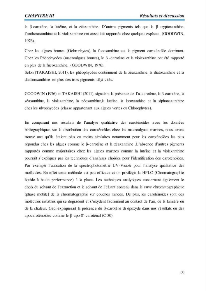Contribution à l’élaboration d’un complément alimentaire algale destiné à l’amélioration de la pigmentation des poissons d’élevage :
