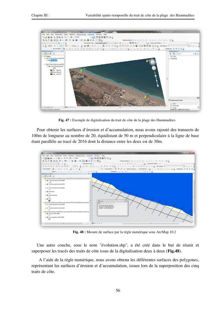 Variabilité spatio-temporelle d\'un littoral sableux; plage des Hammadites Bejaia: