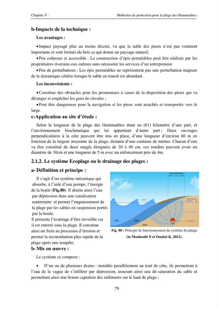 Variabilité spatio-temporelle d\'un littoral sableux; plage des Hammadites Bejaia: