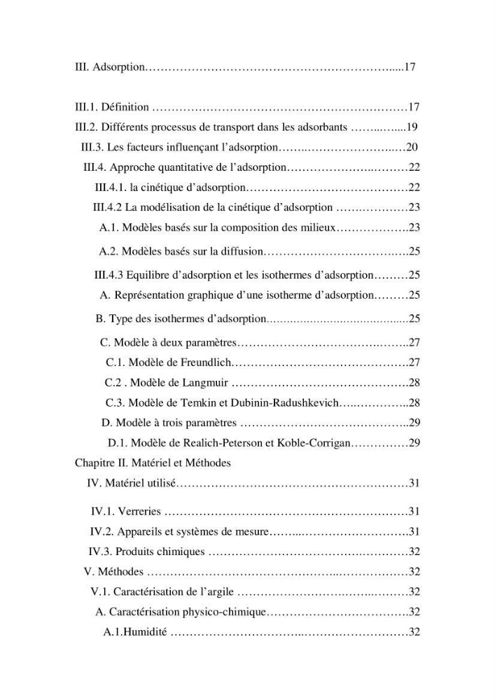 Elimination des métaux traces dans l\'eau par adsorption sur les matériaux argileux