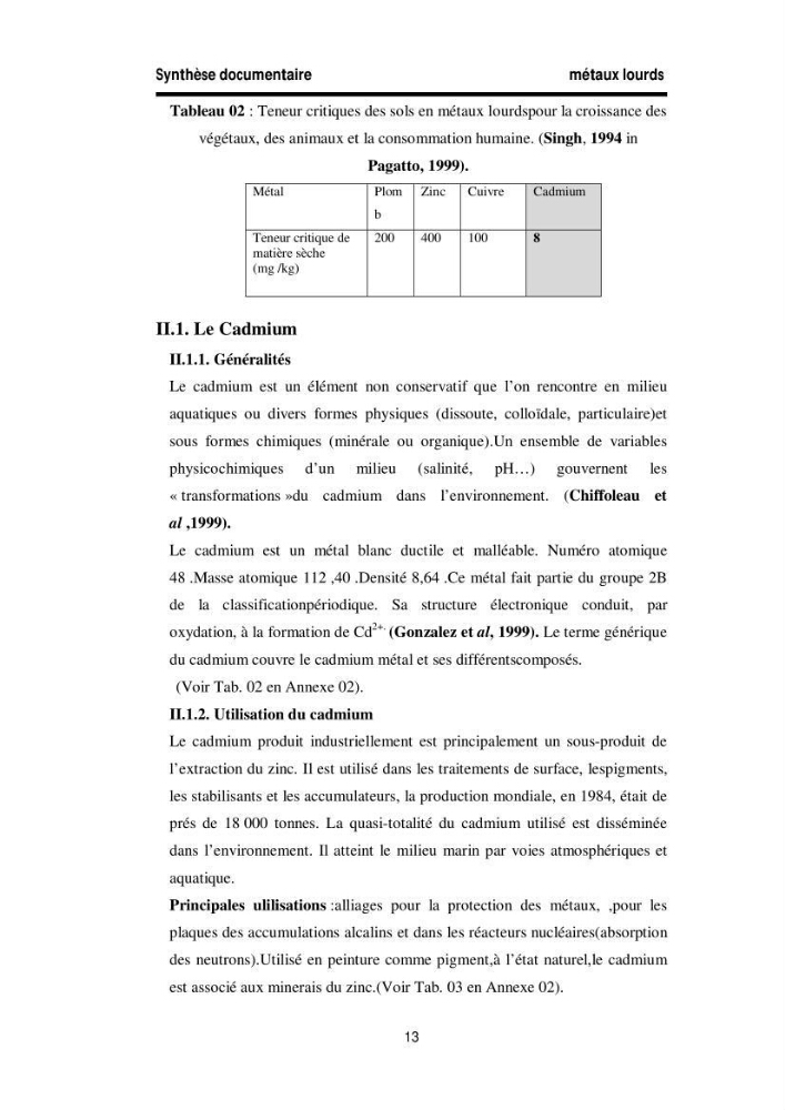 Elimination des métaux traces dans l\'eau par adsorption sur les matériaux argileux