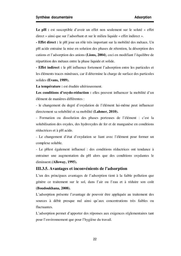 Elimination des métaux traces dans l\'eau par adsorption sur les matériaux argileux
