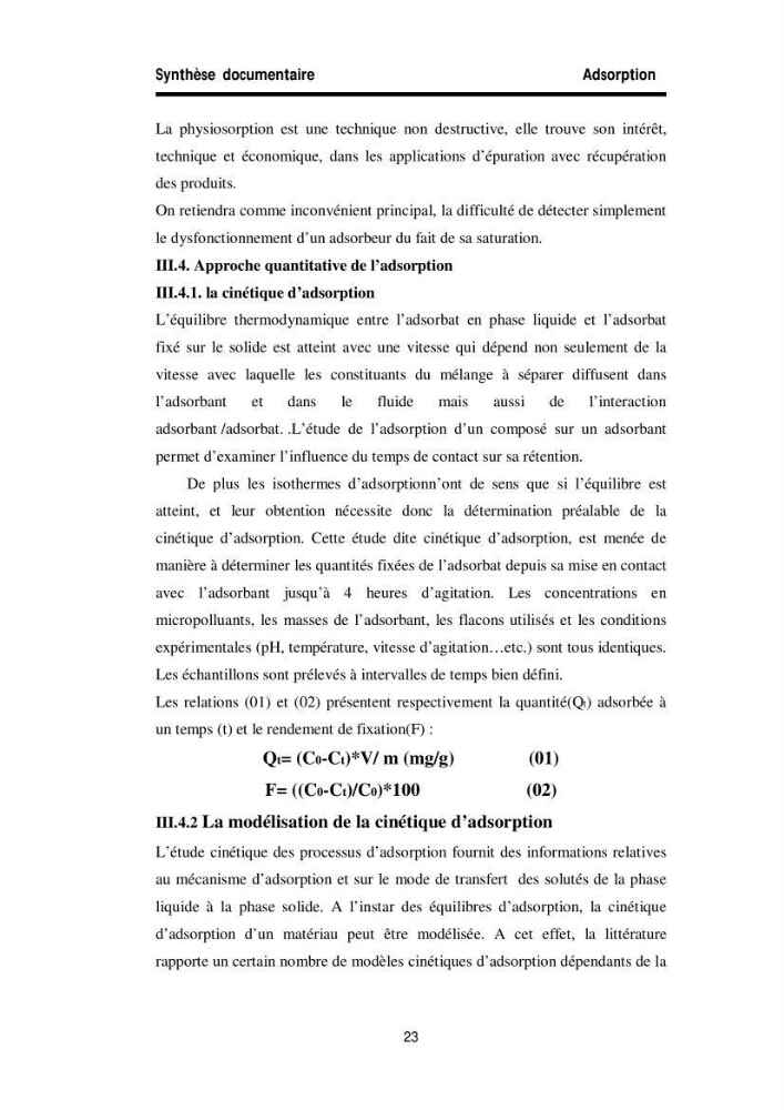 Elimination des métaux traces dans l\'eau par adsorption sur les matériaux argileux