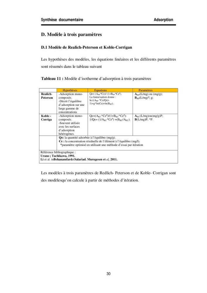 Elimination des métaux traces dans l\'eau par adsorption sur les matériaux argileux