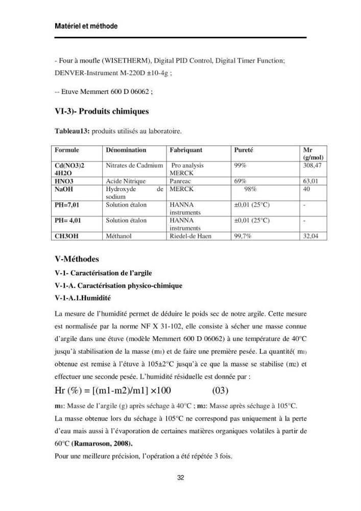 Elimination des métaux traces dans l\'eau par adsorption sur les matériaux argileux