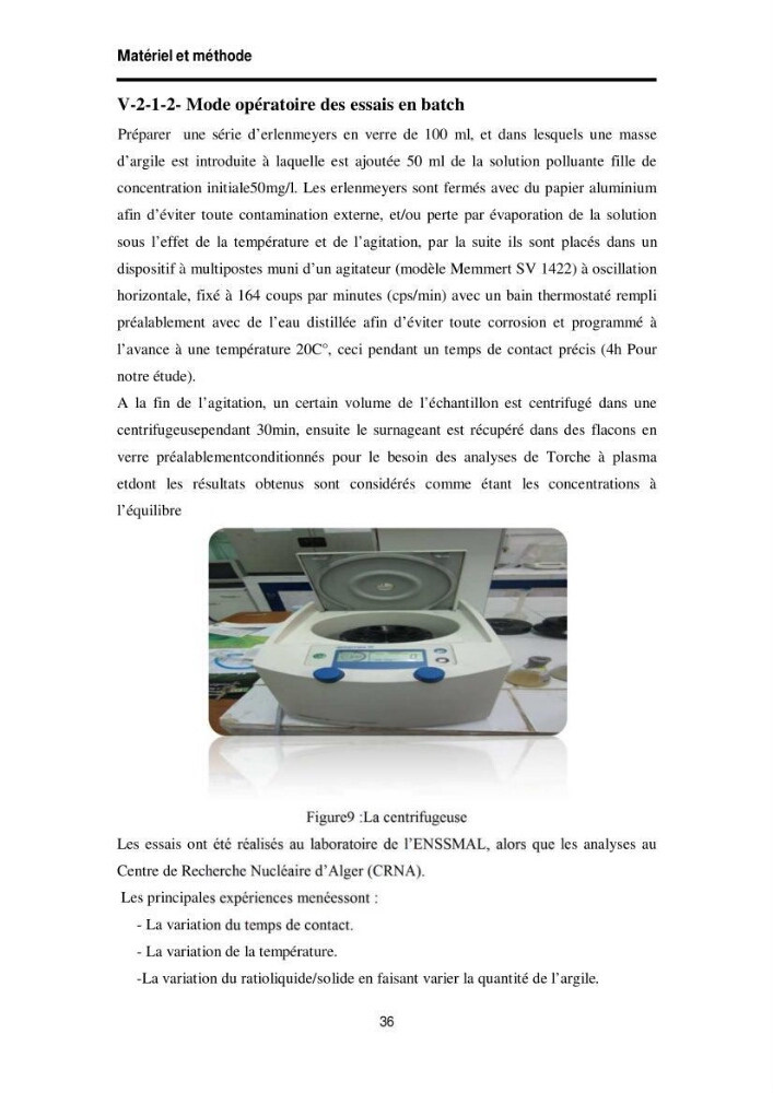Elimination des métaux traces dans l\'eau par adsorption sur les matériaux argileux
