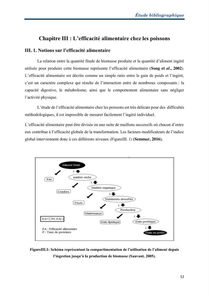 Contribution au rationnement alimentaire du loup de mer Dicentrachus labrax (Linnaeus, 1758) Cas de l’élevage biologique de la station Provence Aquaculture (Marseille _ France):