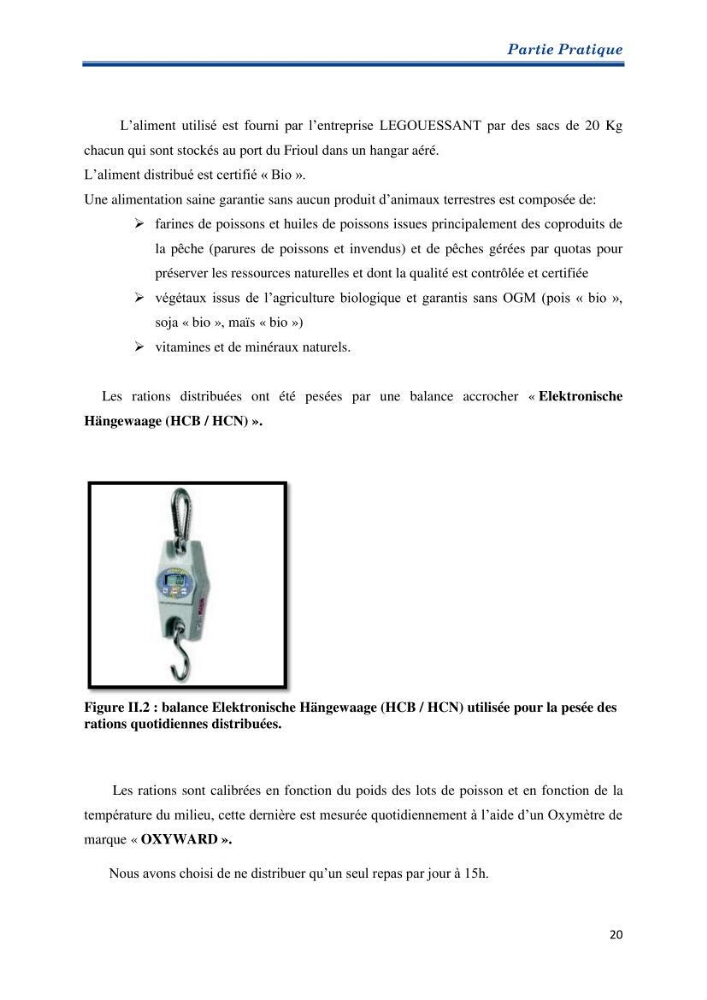 Contribution au rationnement alimentaire du loup de mer Dicentrachus labrax (Linnaeus, 1758) Cas de l’élevage biologique de la station Provence Aquaculture (Marseille _ France):