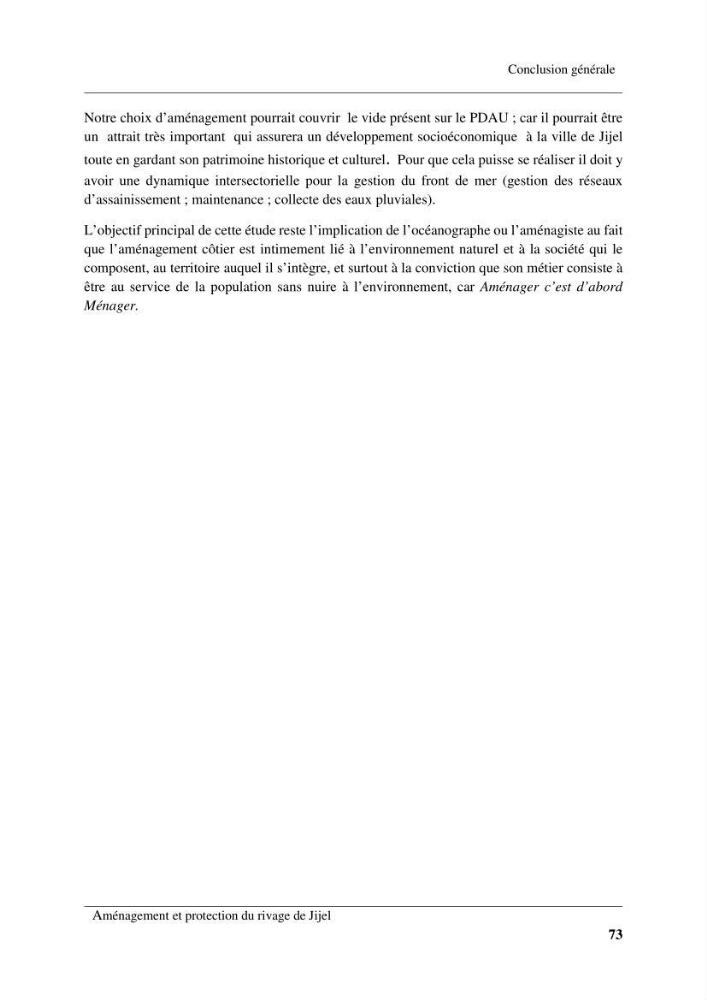 Aménagement et protection du rivage de Jijel: