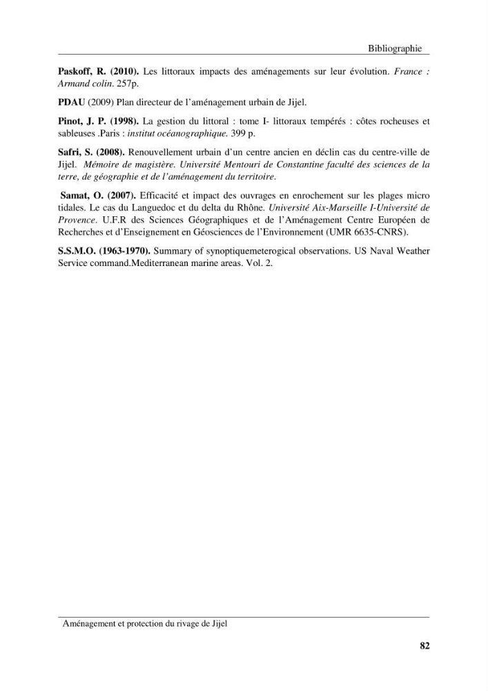 Aménagement et protection du rivage de Jijel: