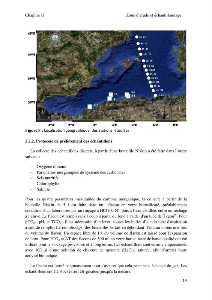 Etude des paramètres du système des carbonates dans le bassin Algérien