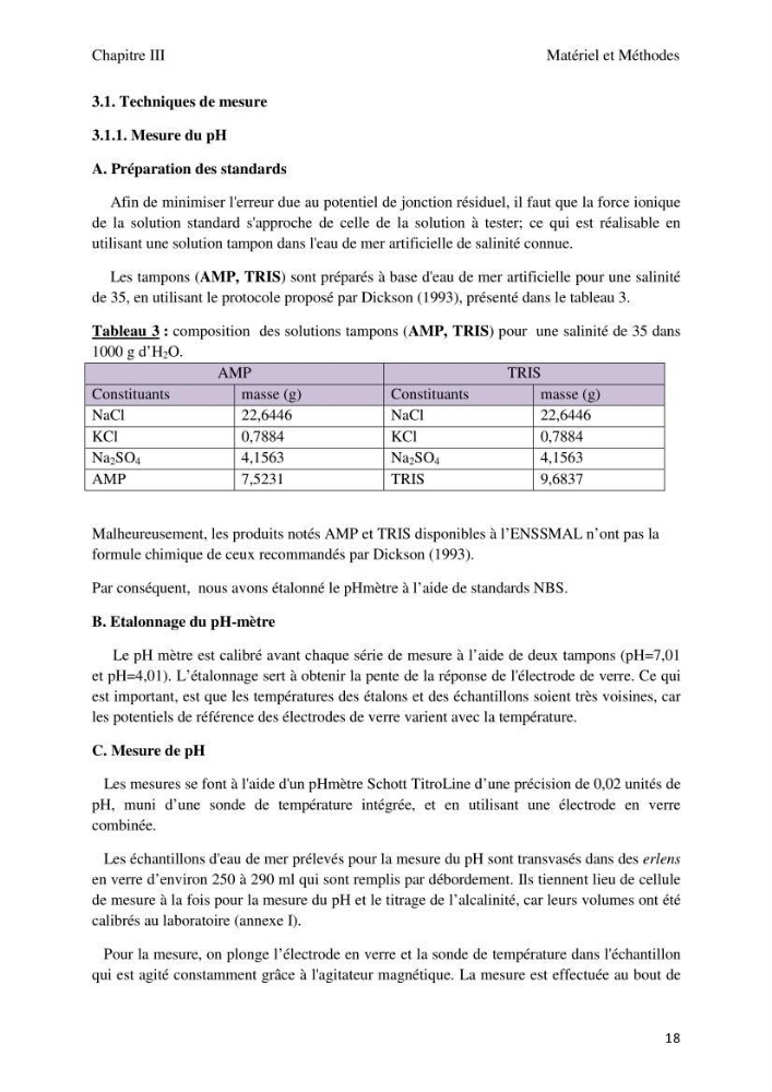 Etude des paramètres du système des carbonates dans le bassin Algérien