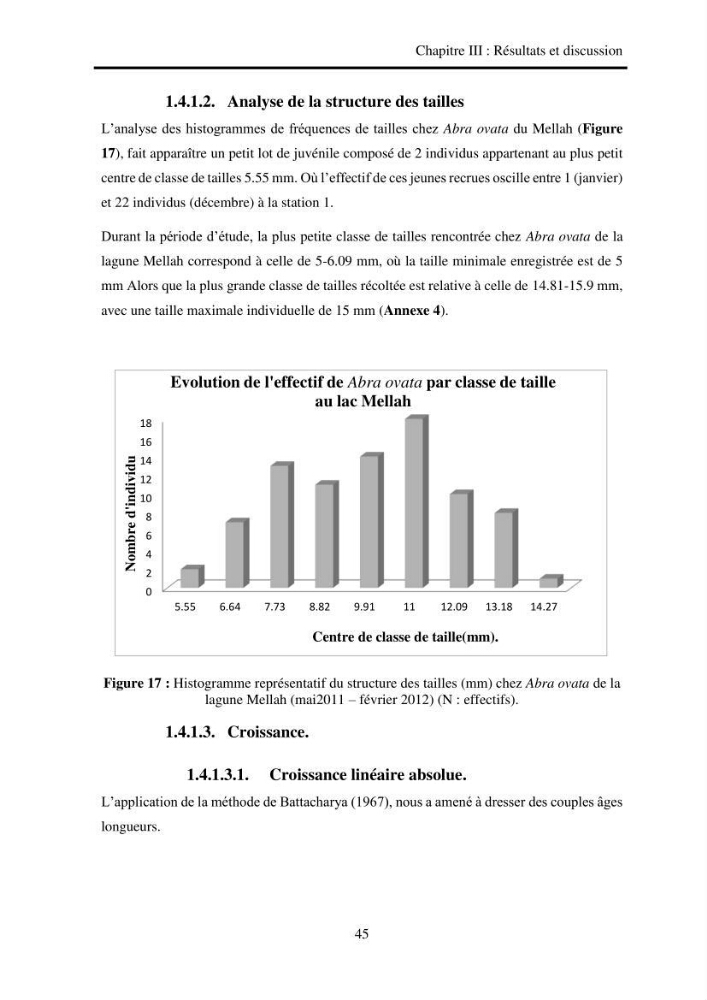 Organisation des populations de Cerastoderma glaucum, Ruditapes decussatus, espèces d’intérêt aquacole dans les élevages extensifs au niveau du lac Mellah (EL Kala).