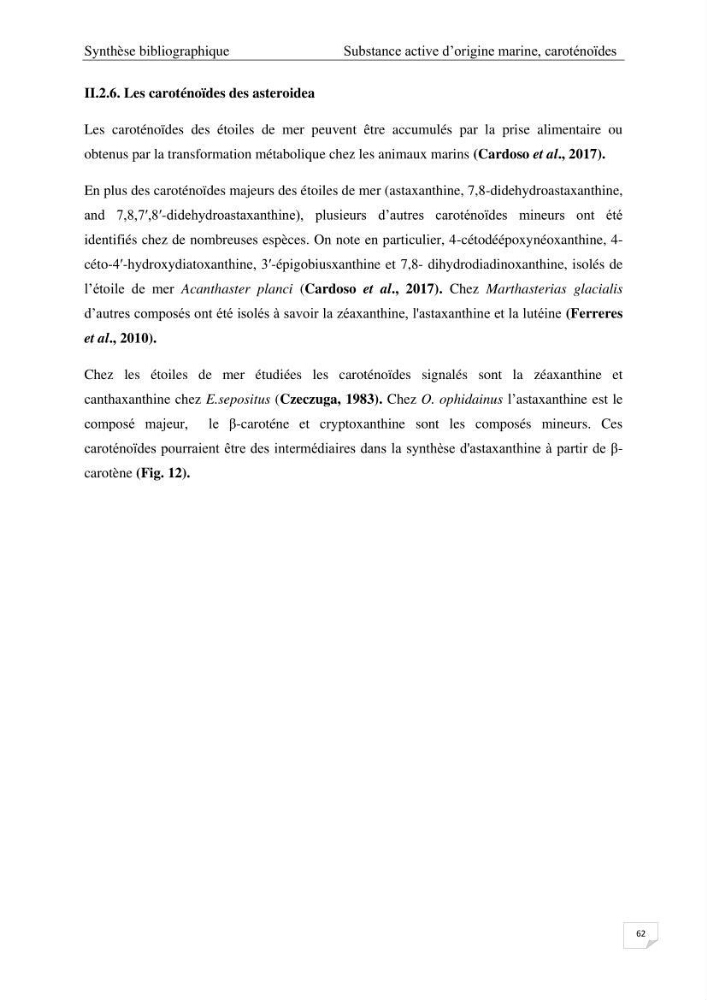Optimisation des conditions d’extraction par micro-ondes et ultrasons des saponines et des caroténoïdes de deux Échinodermes Astéroidea de la marge algérienne (Echinaster sepositus et Ophidiaster ophidianus) et étude de leurs activités biologiques