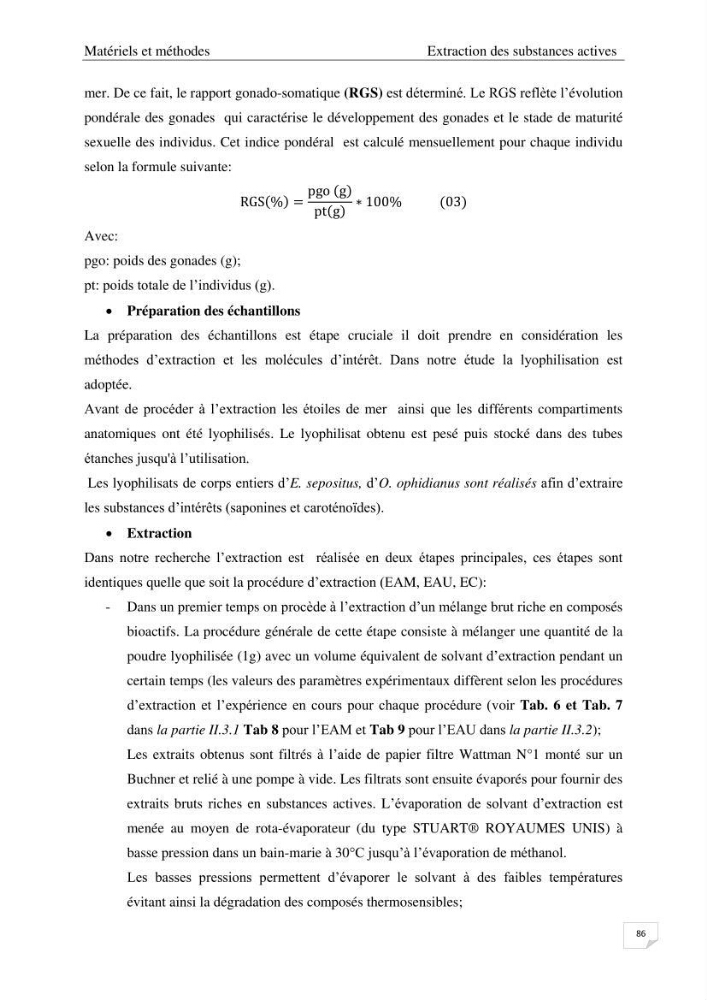 Optimisation des conditions d’extraction par micro-ondes et ultrasons des saponines et des caroténoïdes de deux Échinodermes Astéroidea de la marge algérienne (Echinaster sepositus et Ophidiaster ophidianus) et étude de leurs activités biologiques