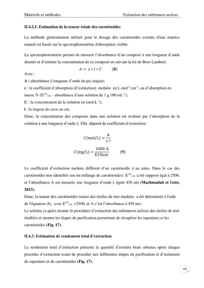 Optimisation des conditions d’extraction par micro-ondes et ultrasons des saponines et des caroténoïdes de deux Échinodermes Astéroidea de la marge algérienne (Echinaster sepositus et Ophidiaster ophidianus) et étude de leurs activités biologiques
