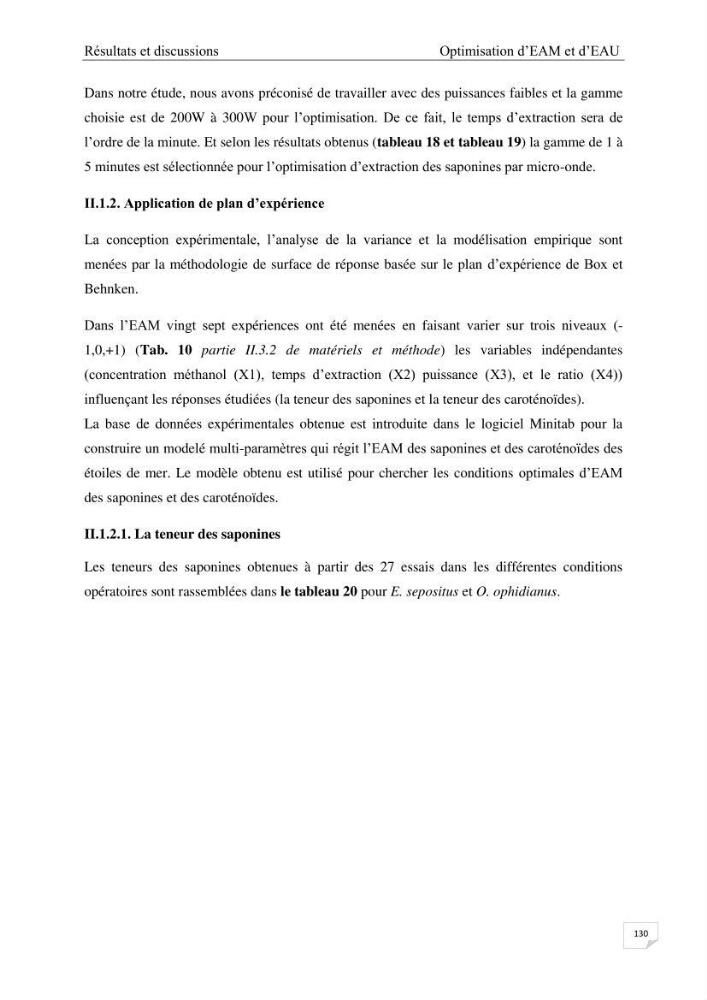 Optimisation des conditions d’extraction par micro-ondes et ultrasons des saponines et des caroténoïdes de deux Échinodermes Astéroidea de la marge algérienne (Echinaster sepositus et Ophidiaster ophidianus) et étude de leurs activités biologiques