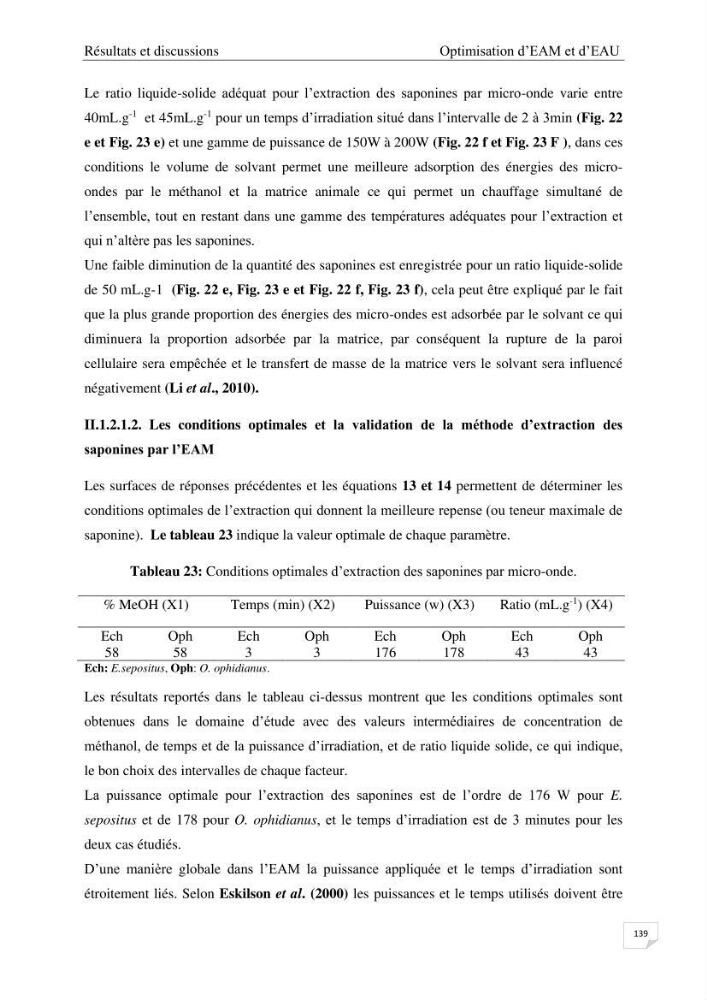 Optimisation des conditions d’extraction par micro-ondes et ultrasons des saponines et des caroténoïdes de deux Échinodermes Astéroidea de la marge algérienne (Echinaster sepositus et Ophidiaster ophidianus) et étude de leurs activités biologiques
