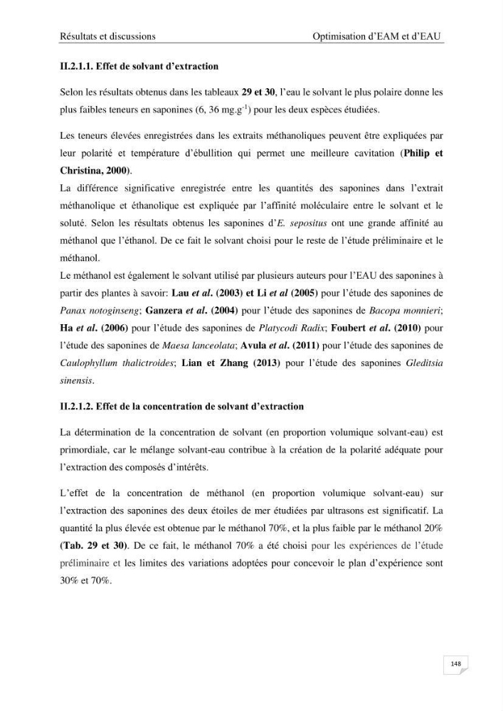 Optimisation des conditions d’extraction par micro-ondes et ultrasons des saponines et des caroténoïdes de deux Échinodermes Astéroidea de la marge algérienne (Echinaster sepositus et Ophidiaster ophidianus) et étude de leurs activités biologiques