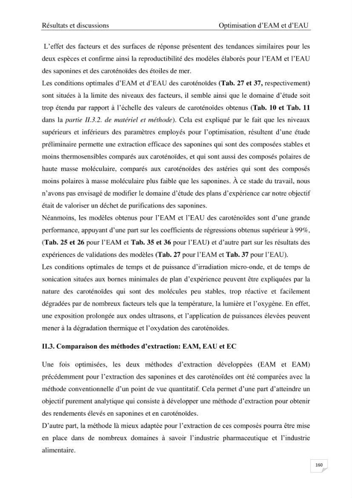 Optimisation des conditions d’extraction par micro-ondes et ultrasons des saponines et des caroténoïdes de deux Échinodermes Astéroidea de la marge algérienne (Echinaster sepositus et Ophidiaster ophidianus) et étude de leurs activités biologiques
