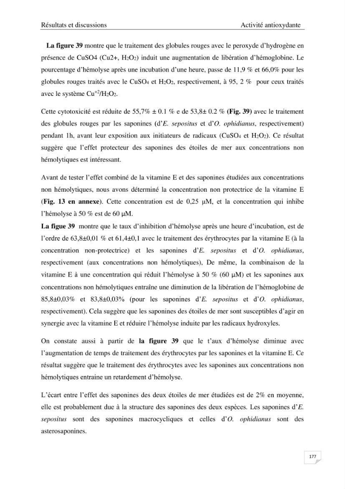 Optimisation des conditions d’extraction par micro-ondes et ultrasons des saponines et des caroténoïdes de deux Échinodermes Astéroidea de la marge algérienne (Echinaster sepositus et Ophidiaster ophidianus) et étude de leurs activités biologiques