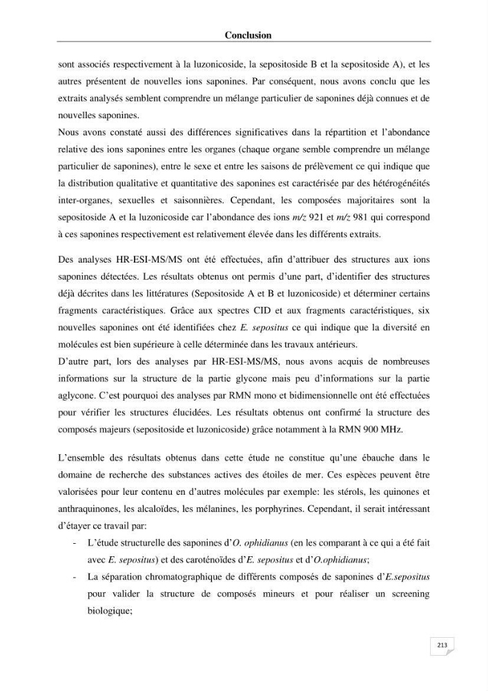 Optimisation des conditions d’extraction par micro-ondes et ultrasons des saponines et des caroténoïdes de deux Échinodermes Astéroidea de la marge algérienne (Echinaster sepositus et Ophidiaster ophidianus) et étude de leurs activités biologiques