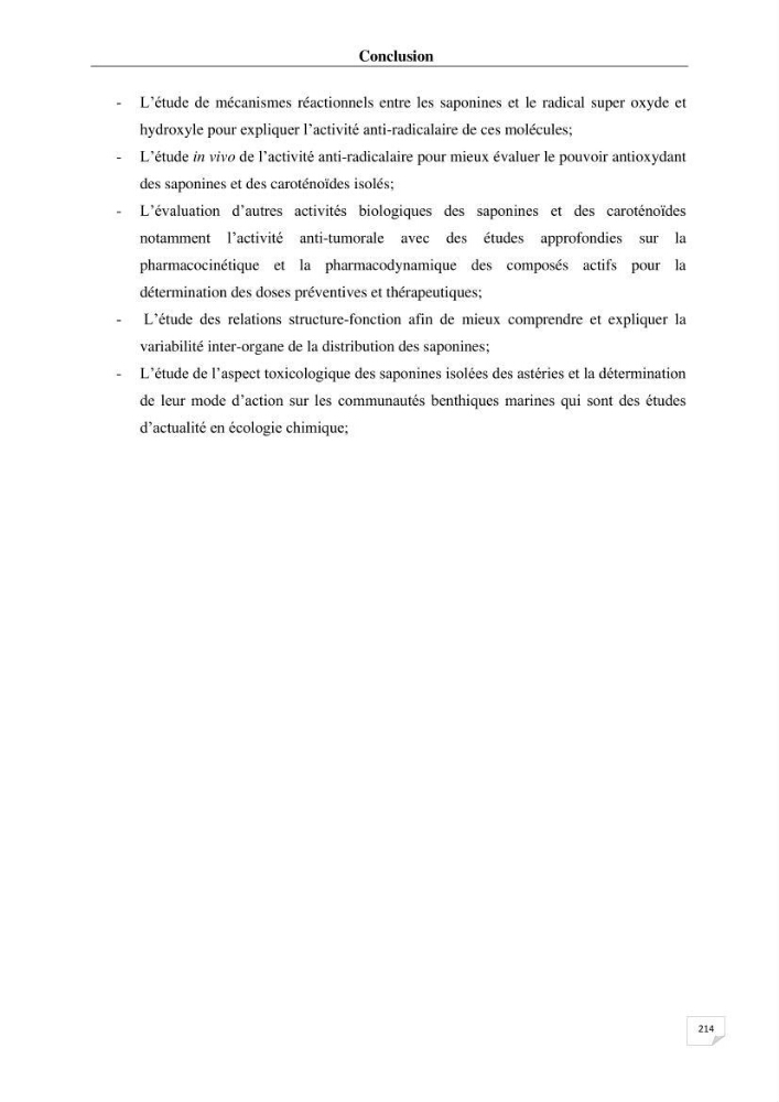 Optimisation des conditions d’extraction par micro-ondes et ultrasons des saponines et des caroténoïdes de deux Échinodermes Astéroidea de la marge algérienne (Echinaster sepositus et Ophidiaster ophidianus) et étude de leurs activités biologiques
