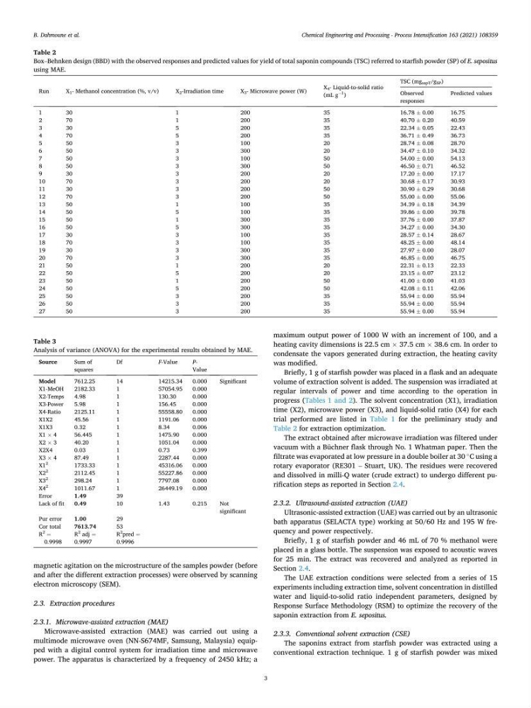 Optimisation des conditions d’extraction par micro-ondes et ultrasons des saponines et des caroténoïdes de deux Échinodermes Astéroidea de la marge algérienne (Echinaster sepositus et Ophidiaster ophidianus) et étude de leurs activités biologiques