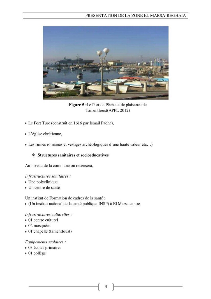 Approche empirique du contexte de gestion de la zone côtière El Marsa - Réghaia