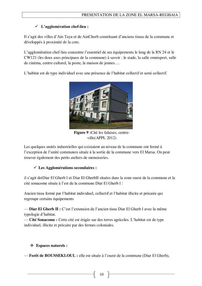 Approche empirique du contexte de gestion de la zone côtière El Marsa - Réghaia