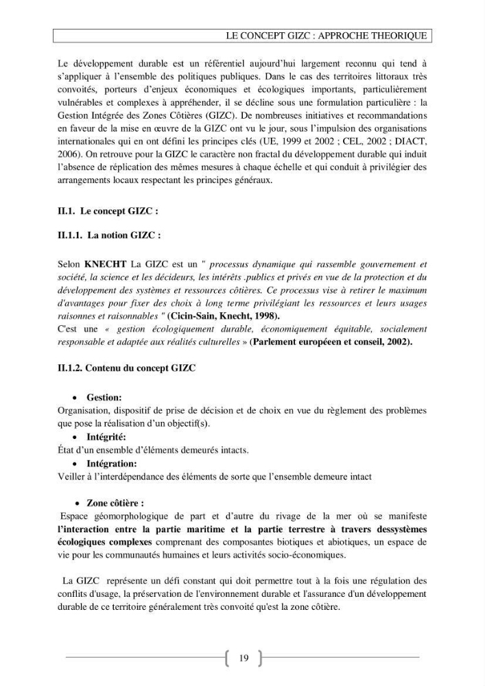 Approche empirique du contexte de gestion de la zone côtière El Marsa - Réghaia