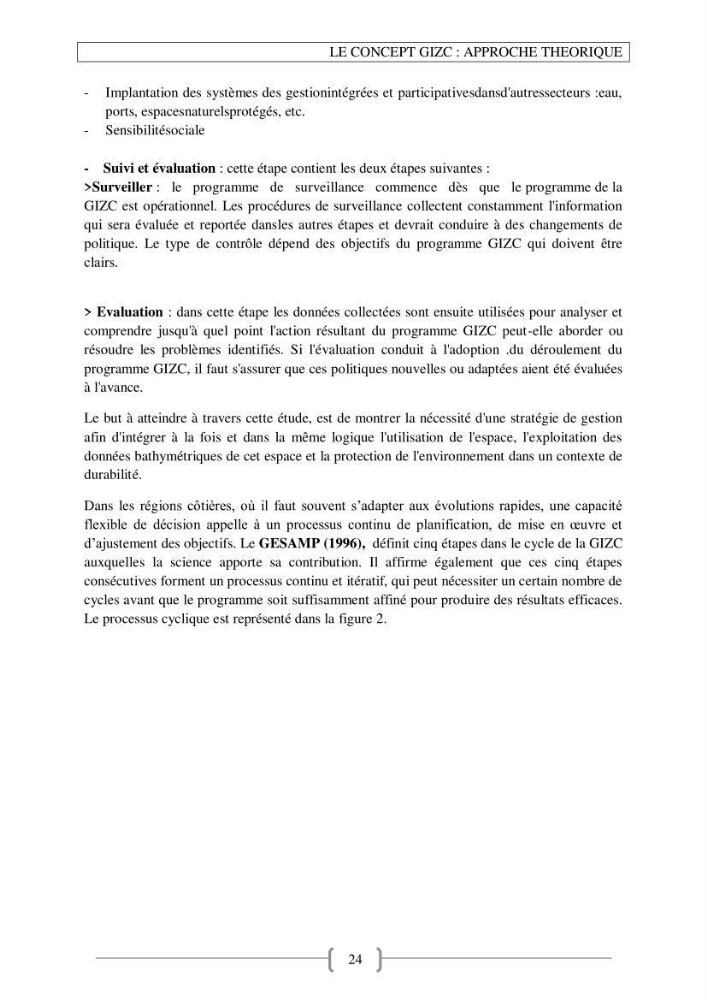 Approche empirique du contexte de gestion de la zone côtière El Marsa - Réghaia