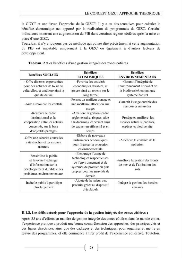 Approche empirique du contexte de gestion de la zone côtière El Marsa - Réghaia