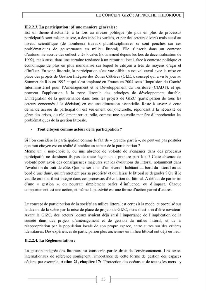 Approche empirique du contexte de gestion de la zone côtière El Marsa - Réghaia