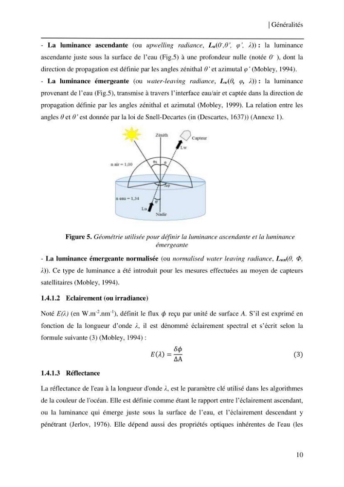Conception des algorithmes empiriques pour l\'estimation de la chlorophylle-a et la turbidité dans la baie de Bou-Ismail: