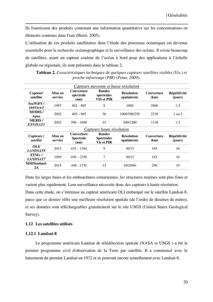 Conception des algorithmes empiriques pour l\'estimation de la chlorophylle-a et la turbidité dans la baie de Bou-Ismail: