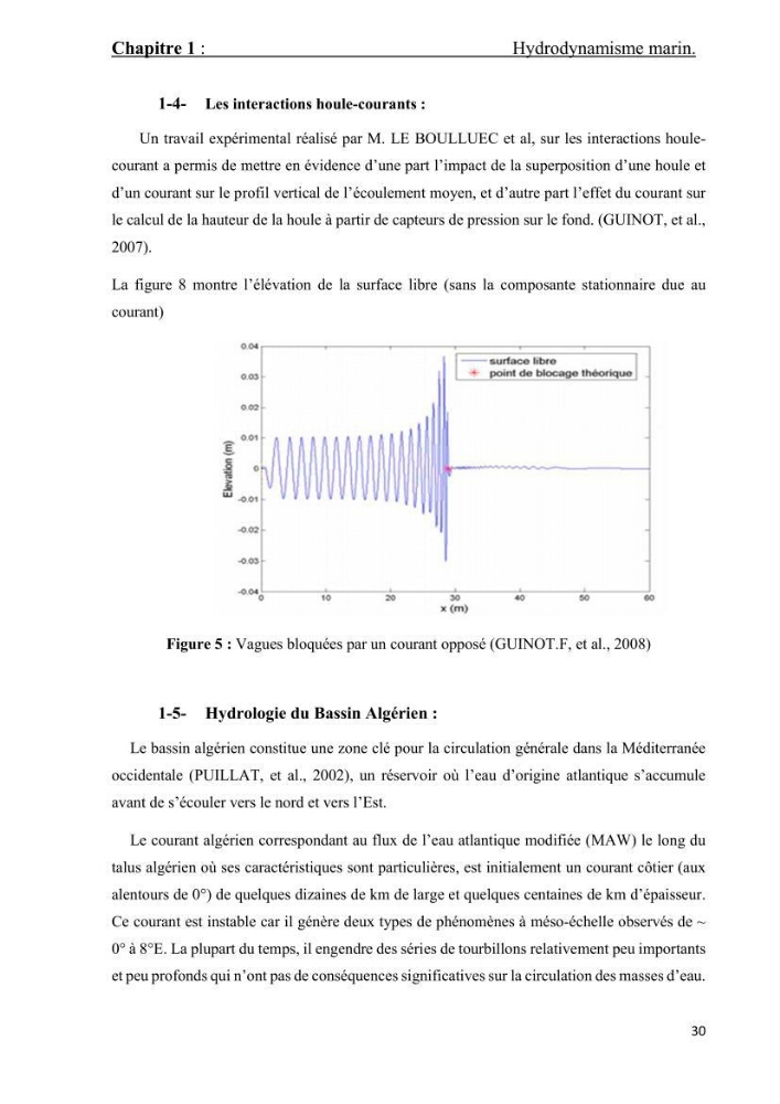 Contribution à la recherche des zones à fort potentiel d\'énergie houlomotrice à base d\'un modèle hydrodynamique