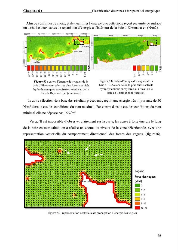 Contribution à la recherche des zones à fort potentiel d\'énergie houlomotrice à base d\'un modèle hydrodynamique