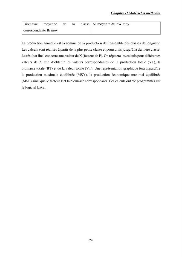 Contribution à l’étude de la croissance et l\'exploitation de Mullusbarbatus (Linné,1758) dans la baie de Bou-Ismail