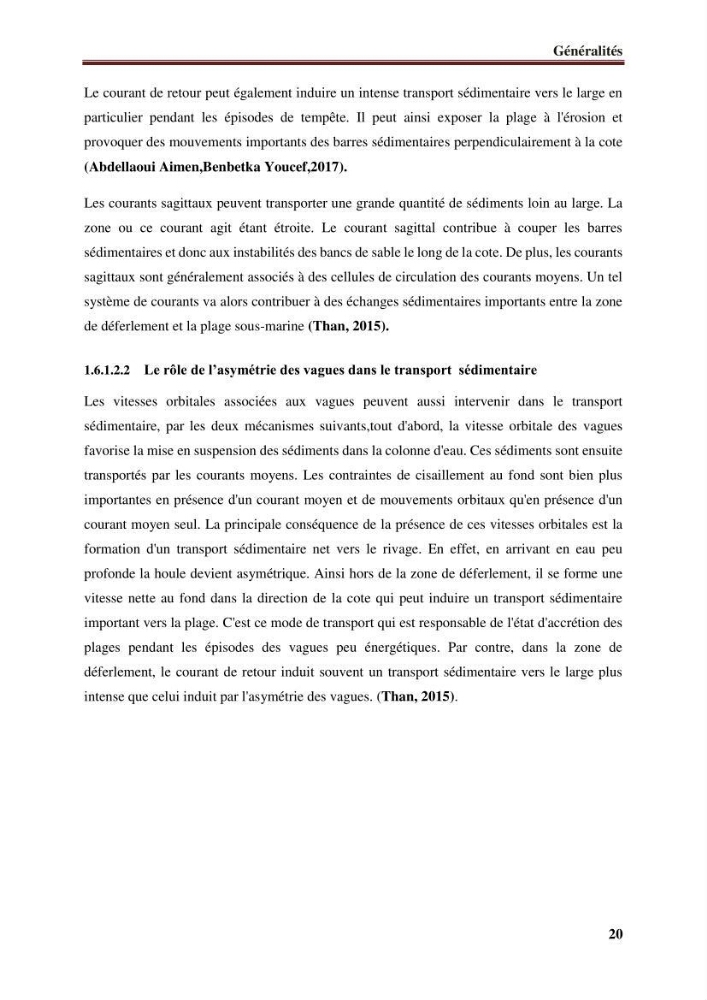 Impact des infrastructures de protection littorale sur l’évolution morphodynamique de la région centre de la baie d’Alger « site des Sablettes : la grande plage »: